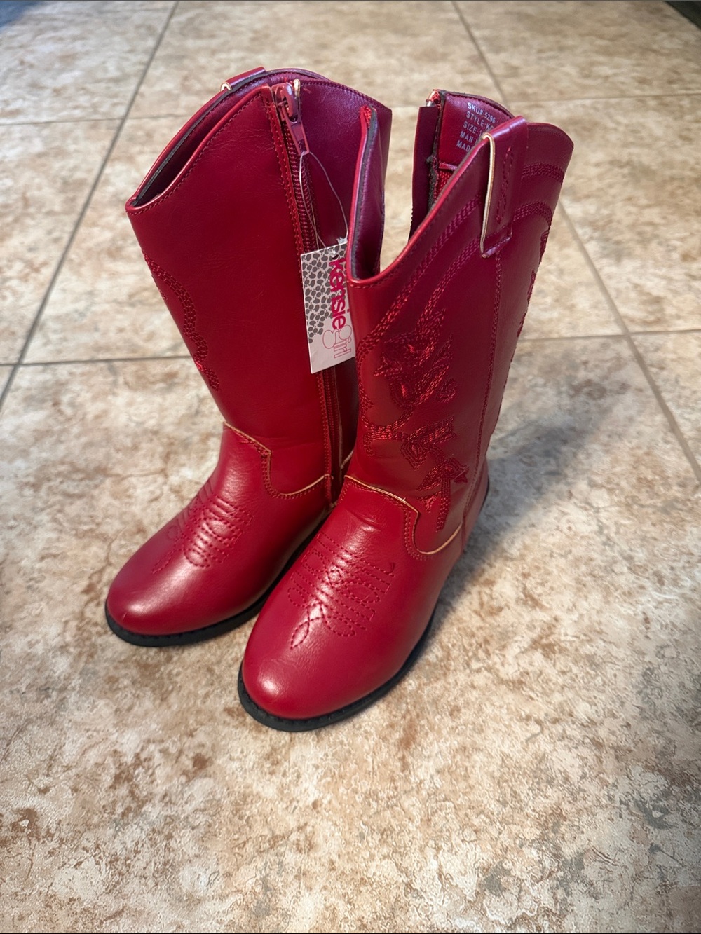 Kensiegirl Girls Red Cowboy Boots